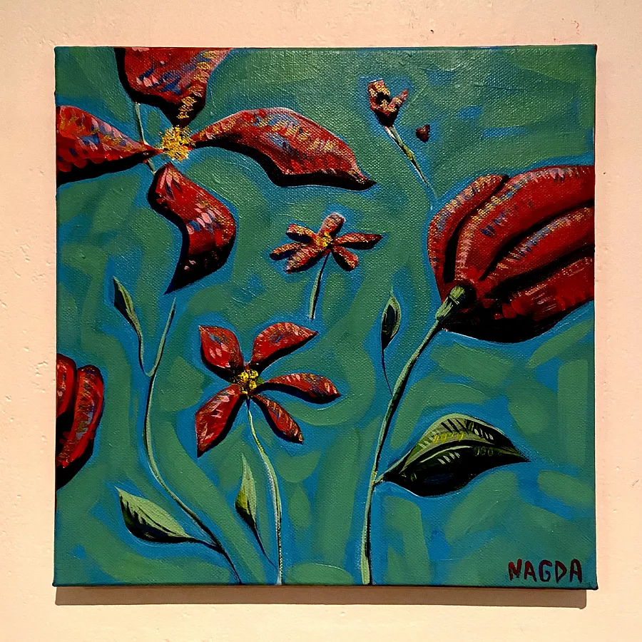 Image of Flowers of love  by Nagda, size: 20x20, made of Acrylic on canvas , Painting medium, from Paris 